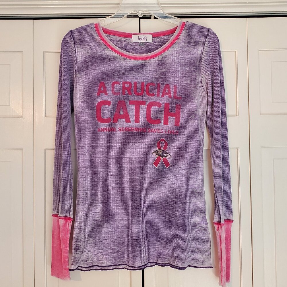 Touch by Alyssa Milano Baltimore Ravens Long Sleeve T Size Small Crucial Catch